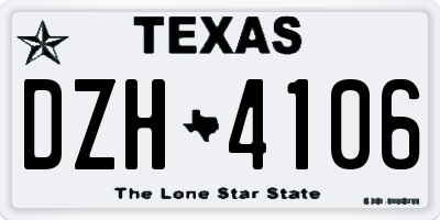 TX license plate DZH4106