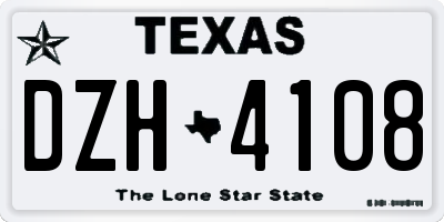 TX license plate DZH4108