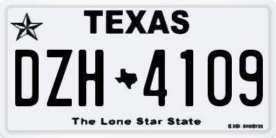 TX license plate DZH4109