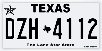 TX license plate DZH4112