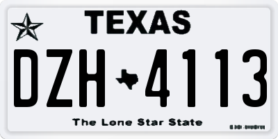 TX license plate DZH4113