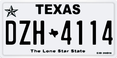 TX license plate DZH4114
