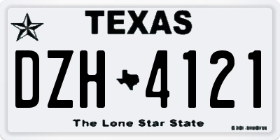 TX license plate DZH4121