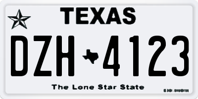 TX license plate DZH4123