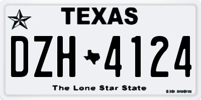 TX license plate DZH4124