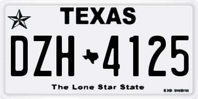 TX license plate DZH4125