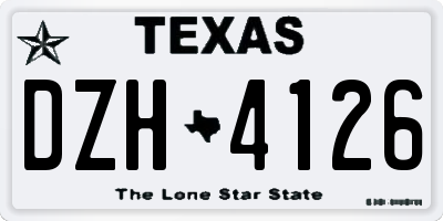 TX license plate DZH4126