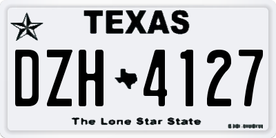 TX license plate DZH4127