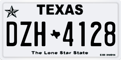 TX license plate DZH4128