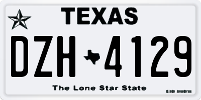 TX license plate DZH4129