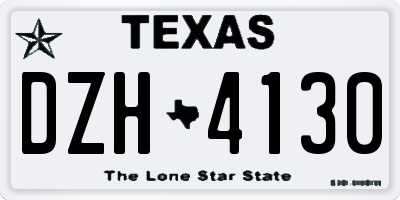 TX license plate DZH4130