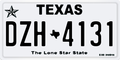 TX license plate DZH4131
