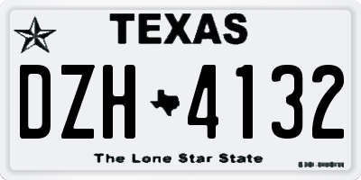 TX license plate DZH4132