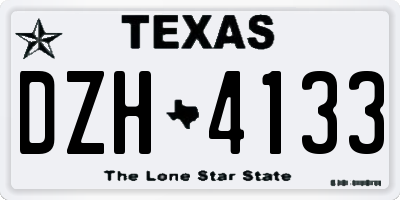 TX license plate DZH4133