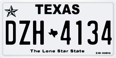 TX license plate DZH4134