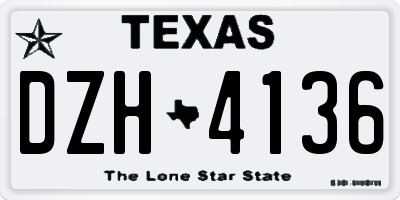 TX license plate DZH4136