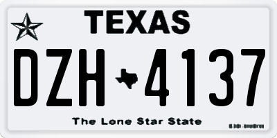 TX license plate DZH4137