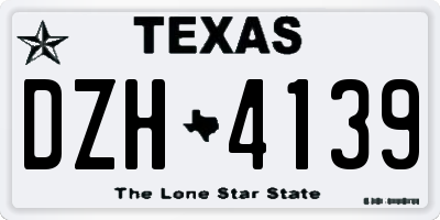 TX license plate DZH4139