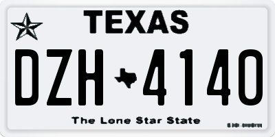 TX license plate DZH4140