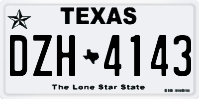 TX license plate DZH4143
