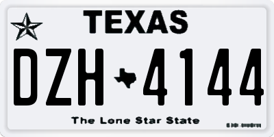 TX license plate DZH4144