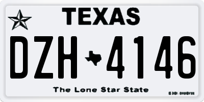 TX license plate DZH4146