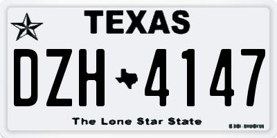 TX license plate DZH4147