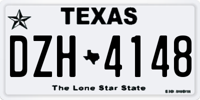 TX license plate DZH4148