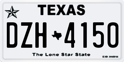 TX license plate DZH4150