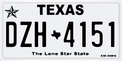 TX license plate DZH4151