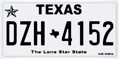 TX license plate DZH4152