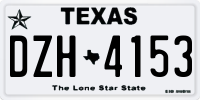 TX license plate DZH4153
