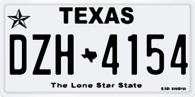 TX license plate DZH4154