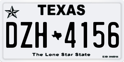 TX license plate DZH4156