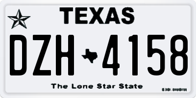 TX license plate DZH4158
