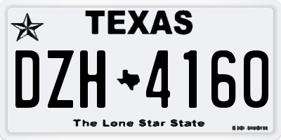 TX license plate DZH4160