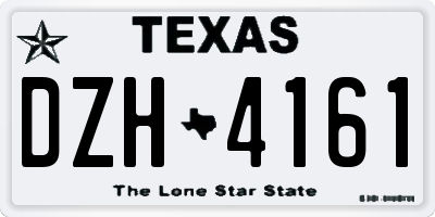 TX license plate DZH4161