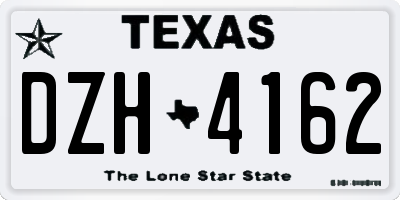 TX license plate DZH4162