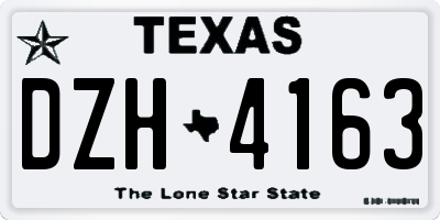 TX license plate DZH4163