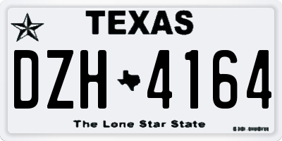 TX license plate DZH4164