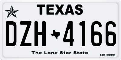 TX license plate DZH4166