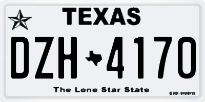 TX license plate DZH4170