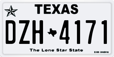 TX license plate DZH4171