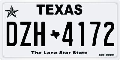 TX license plate DZH4172