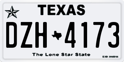 TX license plate DZH4173