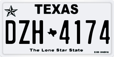TX license plate DZH4174