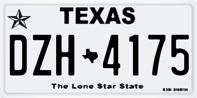 TX license plate DZH4175