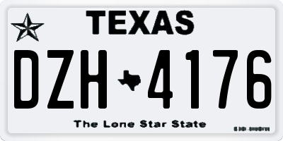 TX license plate DZH4176