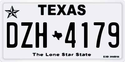 TX license plate DZH4179