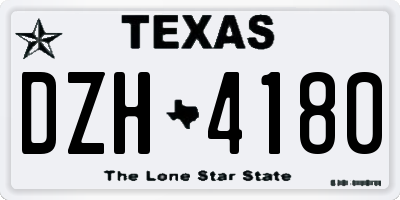 TX license plate DZH4180